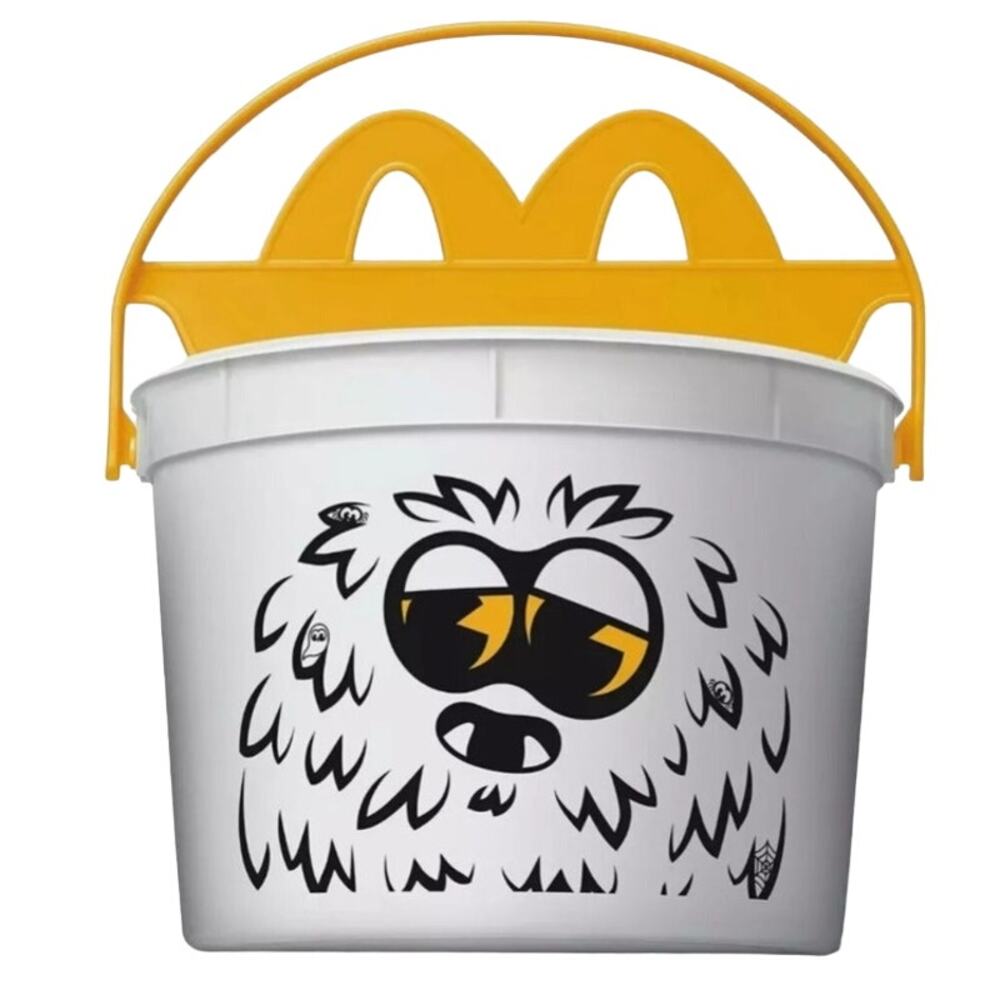 2024 McDonalds Halloween Bucket Pail Classic Boo Bucket Monster Stickers White